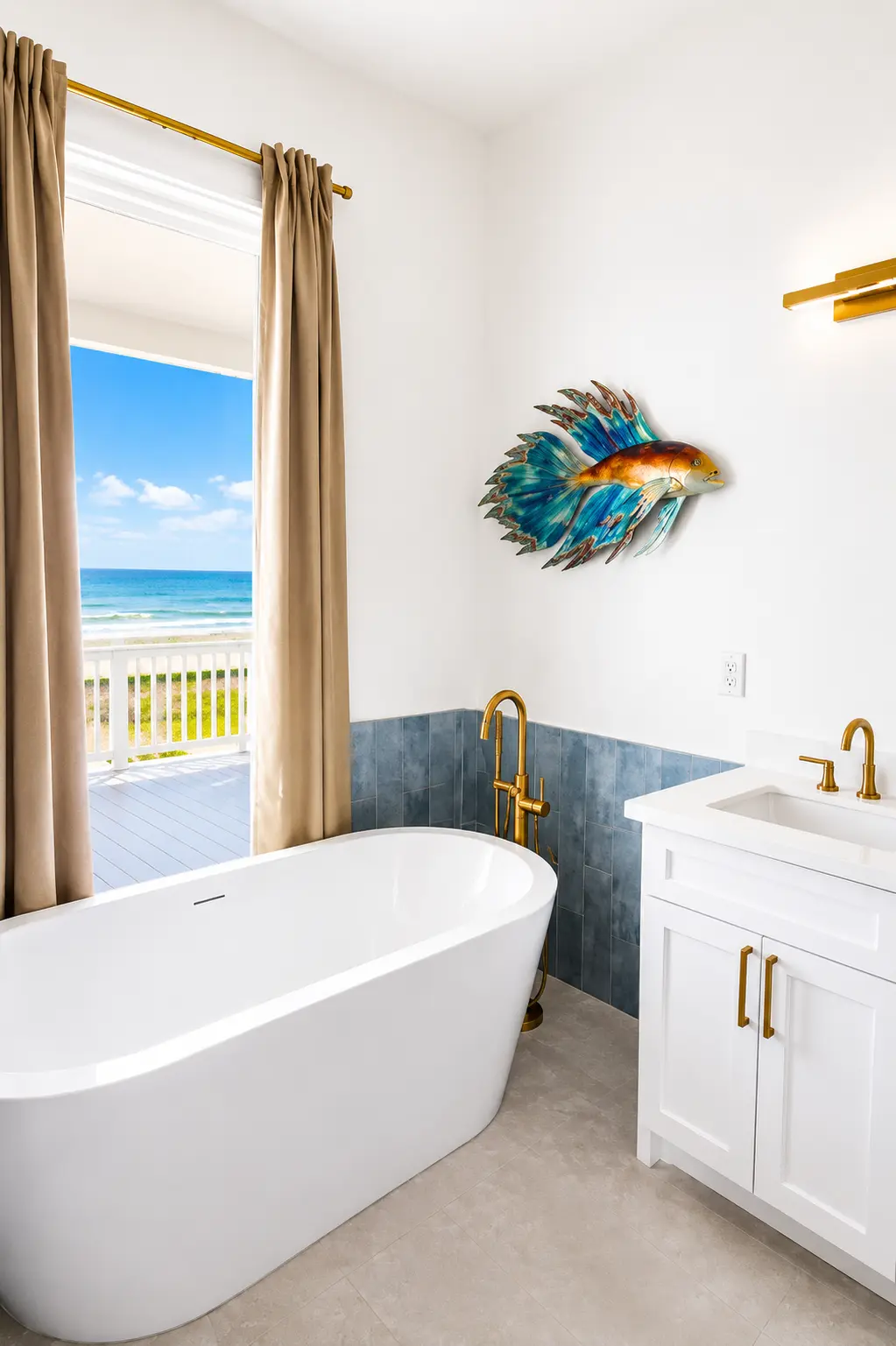 Bathroom with glass walk-in shower