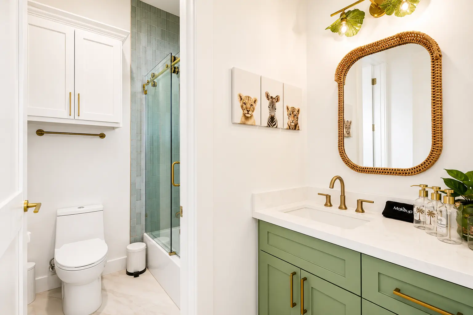Guest bathroom with tiled shower