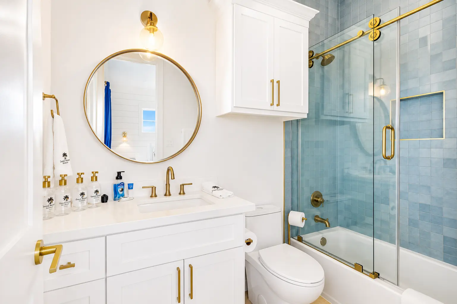 Full bathroom with tub and shower combination