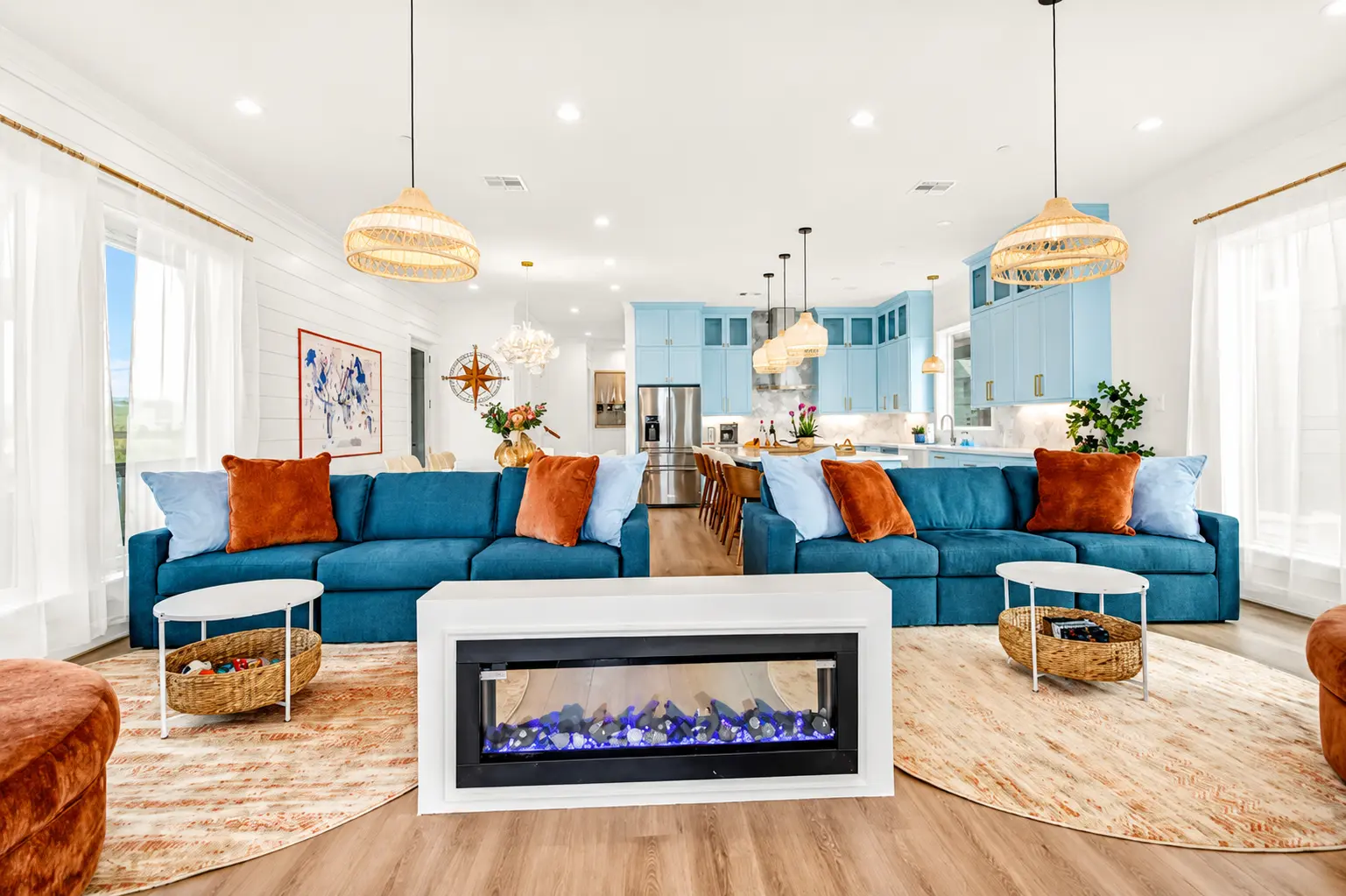 Ocean-view living room at Grand Beach Retreat